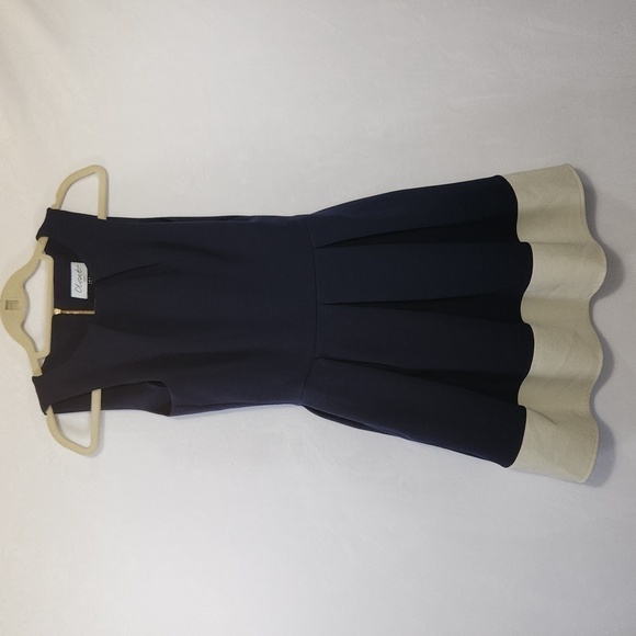 Closet London Womens Be a Lady Navy Fit Flare Pleatied Front A-Line Boat Neck 4 - Picture 2 of 12